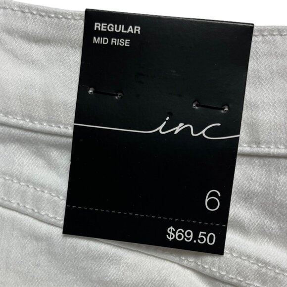 INC International Concepts Factory Distressed Raw Hem White Mini Skirt Size 6 - Picture 5 of 16